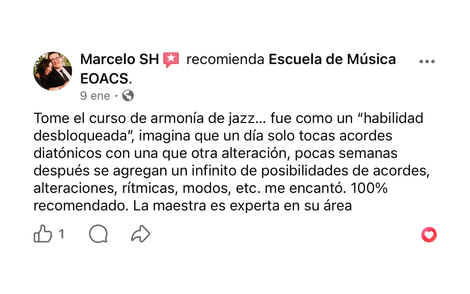 Testimonio de alumno EOACS