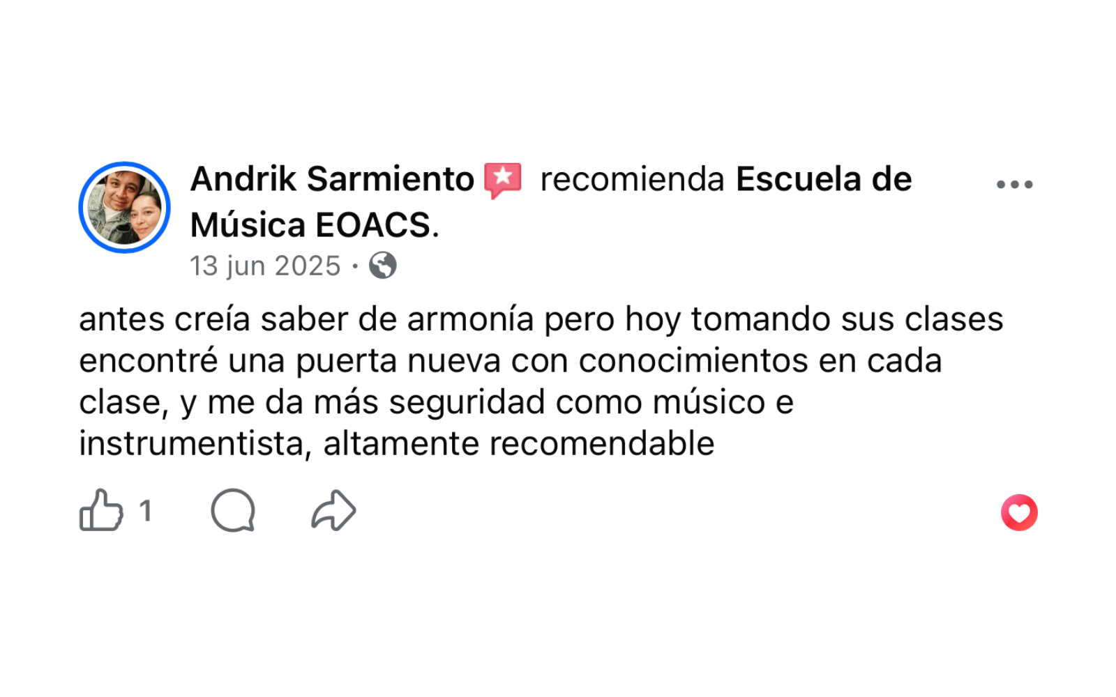 Testimonio seleccionado de alumno EOACS®