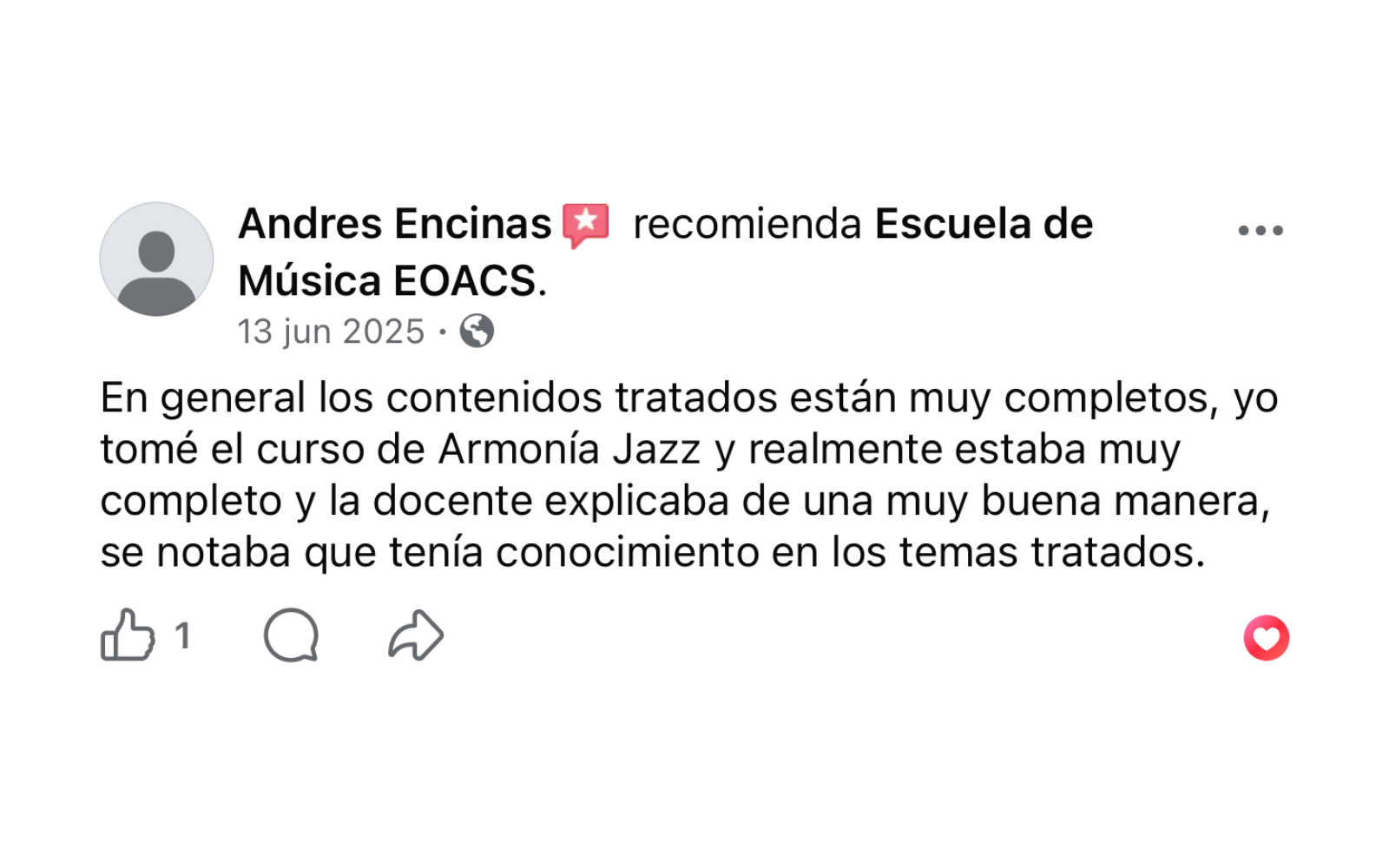 Testimonio seleccionado de alumno EOACS®